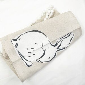 🖤4PC PLACEMATS White Pom Pom Bunny